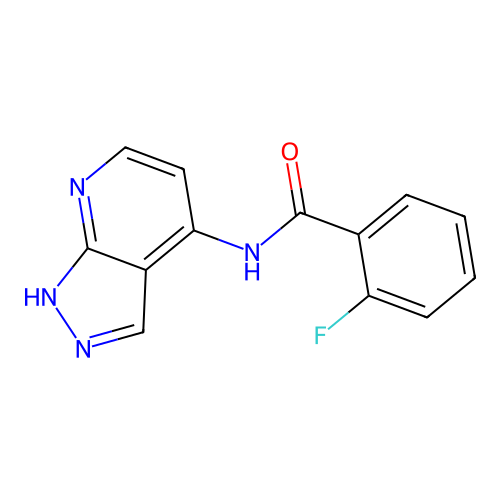2-fluoro-N-(1H-pyrazolo[3,4-b]pyridin-4-yl)benzamide structure