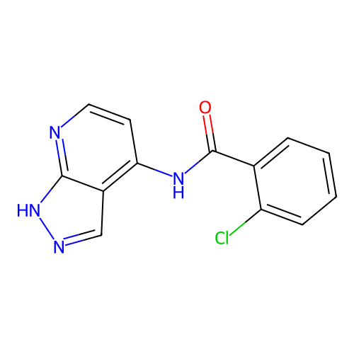 2-chloro-N-(1H-pyrazolo[3,4-b]pyridin-4-yl)benzamide structure