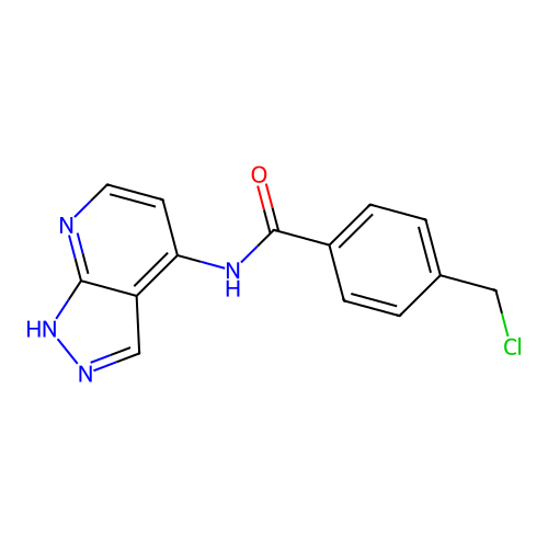 4-(chloromethyl)-N-(1H-pyrazolo[3,4-b]pyridin-4-yl)benzamide structure