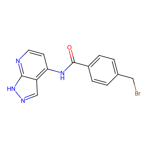 4-(bromomethyl)-N-(1H-pyrazolo[3,4-b]pyridin-4-yl)benzamide structure