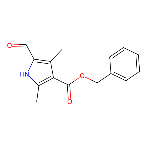 benzyl 5-formyl-2,4-dimethyl-1H-pyrrole-3-carboxylate structure