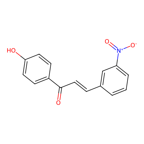 (2E)-1-(4-hydroxyphenyl)-3-(3-nitrophenyl)prop-2-en-1-one structure