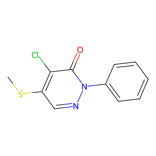 4-chloro-5-(methylthio)-2-phenyl-3(2H)-pyridazinone structure