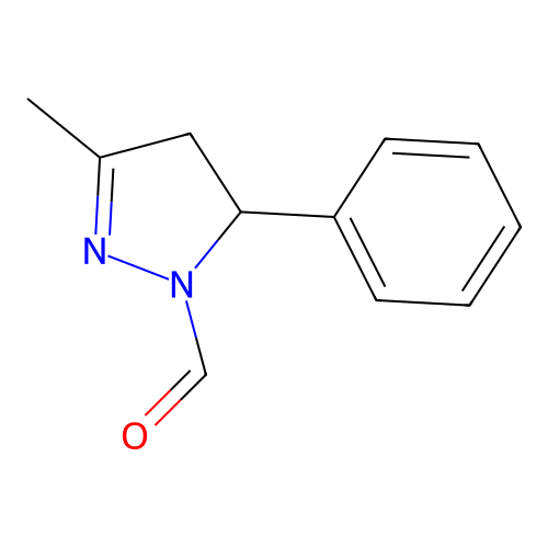 3-methyl-5-phenyl-4,5-dihydro-1H-pyrazole-1-carbaldehyde structure