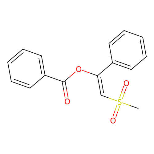 (E)-2-(Methanesulfonyl)-1-phenylethenyl benzoate structure