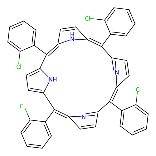 5,10,15,20-Tetrakis(2-chlorophenyl)-21,22-dihydroporphyrin structure