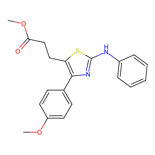 Methyl 3-[4-(4-methoxyphenyl)-2-(phenylamino)-1,3-thiazol-5-yl]propanoate structure