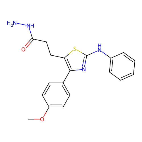 3-[4-(4-Methoxyphenyl)-2-(phenylamino)-1,3-thiazol-5-yl]propanehydrazide structure
