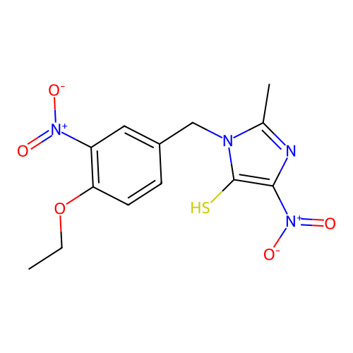 1-(4-ethoxy-3-nitrobenzyl)-2-methyl-4-nitro-1H-imidazole-5-thiol structure