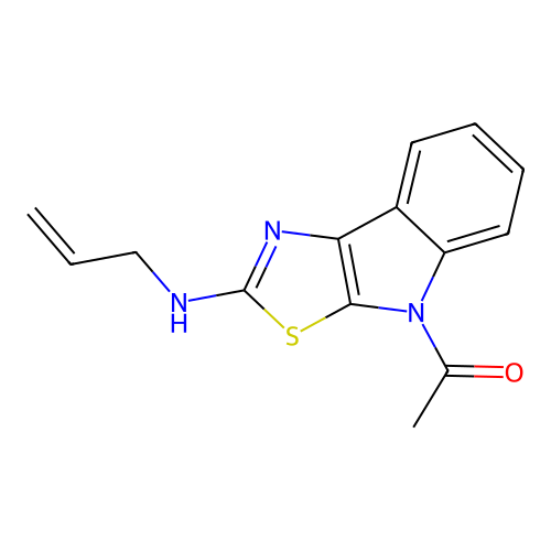 1-(2-(allylamino)-4H-thiazolo[5,4-b]indol-4-yl)ethanone structure