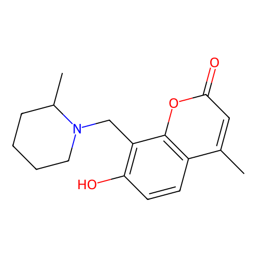 7-hydroxy-4-methyl-8-[(2-methylpiperidin-1-yl)methyl]-2H-chromen-2-one structure