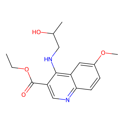 Ethyl 4-[(2-hydroxypropyl)amino]-6-methoxyquinoline-3-carboxylate structure