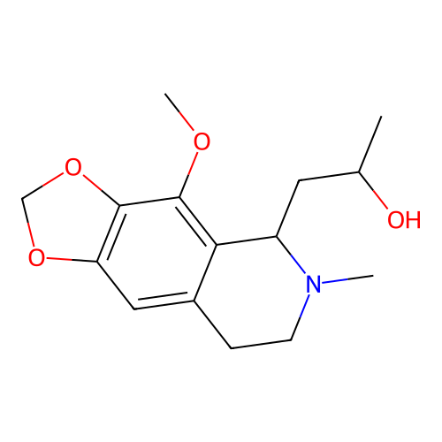 1-(4-methoxy-6-methyl-5,6,7,8-tetrahydro[1,3]dioxolo[4,5-g]isoquinolin-5-yl)propan-2-ol structure