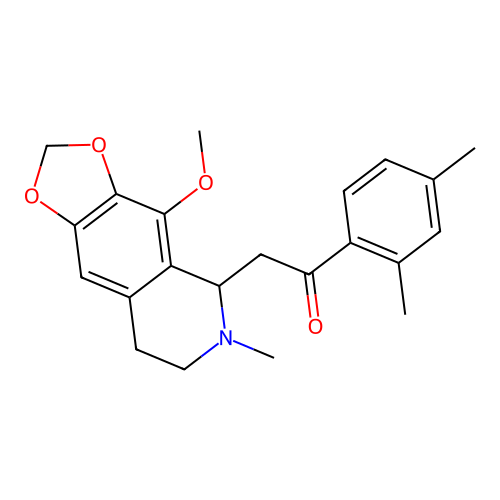 1-(2,4-dimethylphenyl)-2-(4-methoxy-6-methyl(5,6,7,8-tetrahydro-2H-1,3-dioxola no[4,5-g]isoquinolin-5-yl))ethan-1-one structure