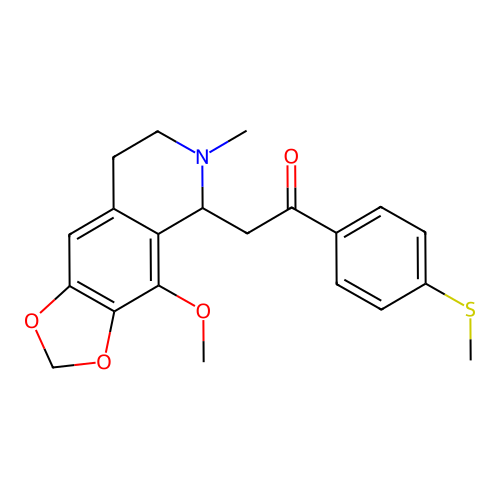 2-(4-methoxy-6-methyl-5,6,7,8-tetrahydro-[1,3]dioxolo[4,5-g]isoquinolin-5-yl)-1-(4-(methylthio)phenyl)ethanone structure