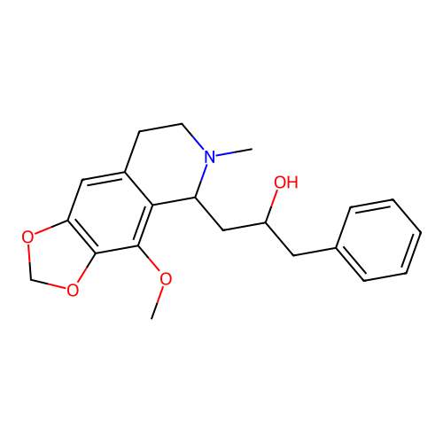 1-(4-methoxy-6-methyl-5,6,7,8-tetrahydro-[1,3]dioxolo[4,5-g]isoquinolin-5-yl)-3-phenylpropan-2-ol structure