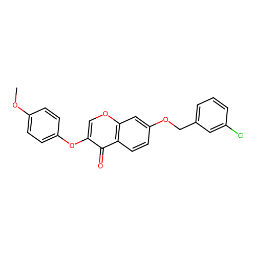 7-[(3-Chlorophenyl)methoxy]-3-(4-methoxyphenoxy)chromen-4-one structure