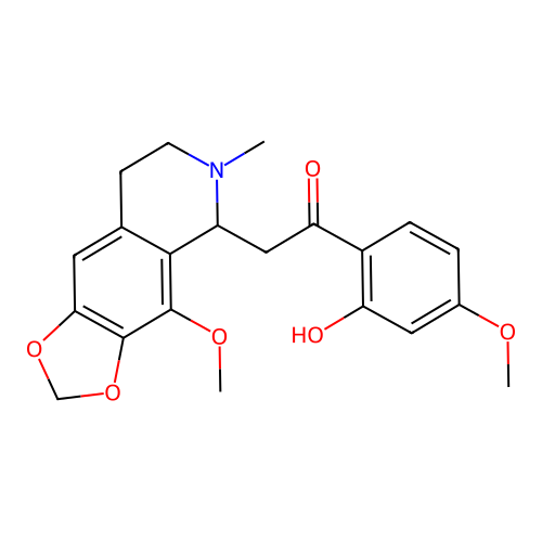 1-(2-hydroxy-4-methoxyphenyl)-2-(4-methoxy-6-methyl-5,6,7,8-tetrahydro-[1,3]dioxolo[4,5-g]isoquinolin-5-yl)ethanone structure