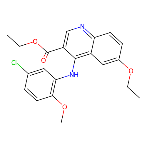 Ethyl 4-[(5-chloro-2-methoxyphenyl)amino]-6-ethoxyquinoline-3-carboxylate structure