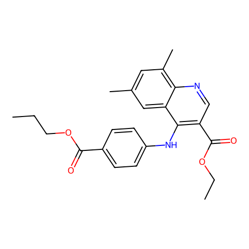 Ethyl 6,8-dimethyl-4-{[4-(propoxycarbonyl)phenyl]amino}quinoline-3-carboxylate structure