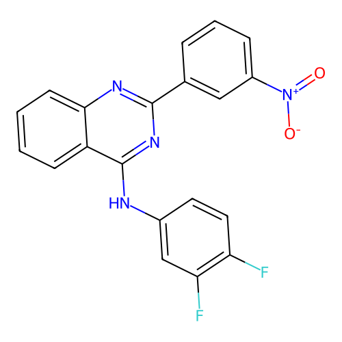 N-(3,4-difluorophenyl)-2-(3-nitrophenyl)quinazolin-4-amine structure