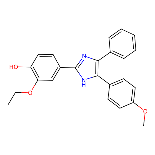2-ethoxy-4-(4-(4-methoxyphenyl)-5-phenyl-1H-imidazol-2-yl)phenol structure