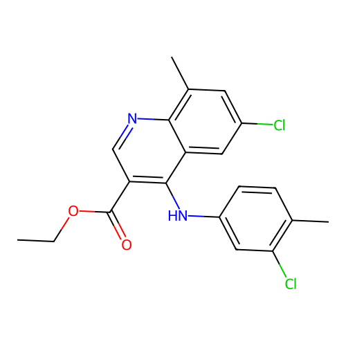 ethyl 6-chloro-4-[(3-chloro-4-methylphenyl)amino]-8-methylquinoline-3-carboxylate structure