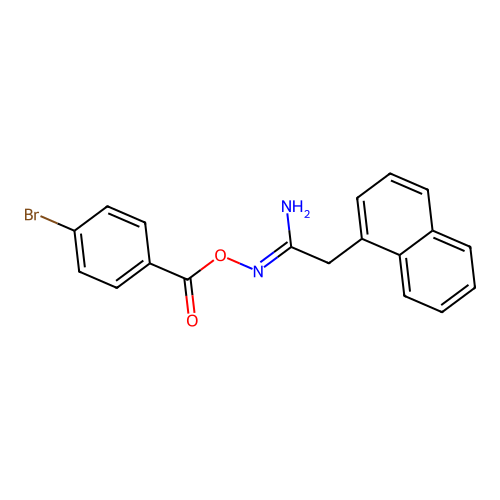 (1Z)-N'-{[(4-bromophenyl)carbonyl]oxy}-2-(naphthalen-1-yl)ethanimidamide structure