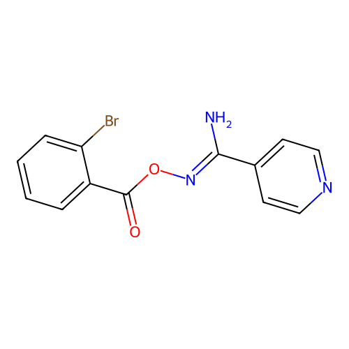 [[Amino(pyridin-4-yl)methylidene]amino] 2-bromobenzoate structure