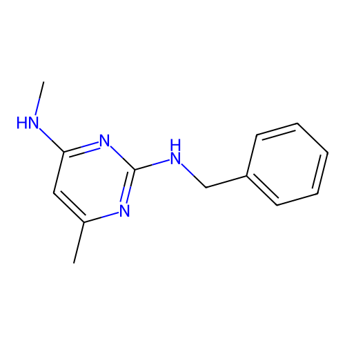 N~2~-benzyl-N~4~,6-dimethylpyrimidine-2,4-diamine structure