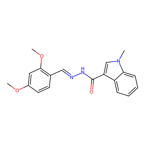 N'-[(E)-(2,4-dimethoxyphenyl)methylidene]-1-methyl-1H-indole-3-carbohydrazide structure