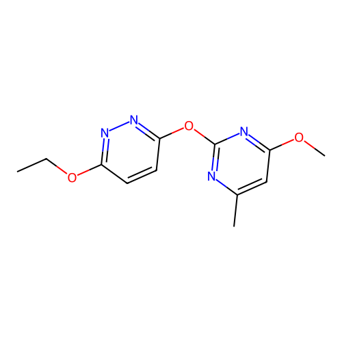 3-Ethoxy-6-((4-methoxy-6-methylpyrimidin-2-yl)oxy)pyridazine structure
