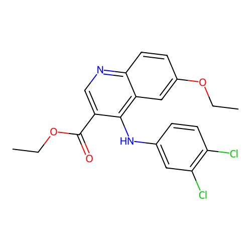 Ethyl 4-[(3,4-dichlorophenyl)amino]-6-ethoxyquinoline-3-carboxylate structure