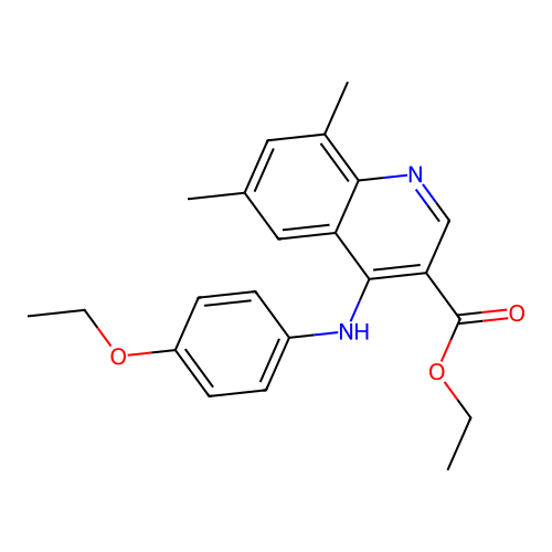 Ethyl 4-[(4-ethoxyphenyl)amino]-6,8-dimethylquinoline-3-carboxylate structure