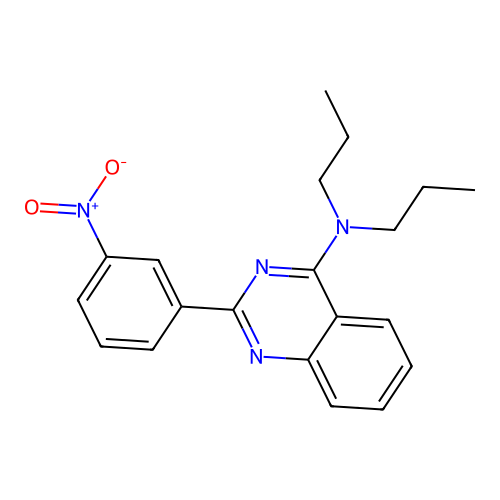 2-(3-nitrophenyl)-N,N-dipropylquinazolin-4-amine structure