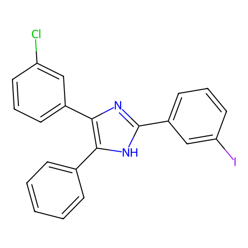4-(3-chlorophenyl)-2-(3-iodophenyl)-5-phenyl-1H-imidazole structure