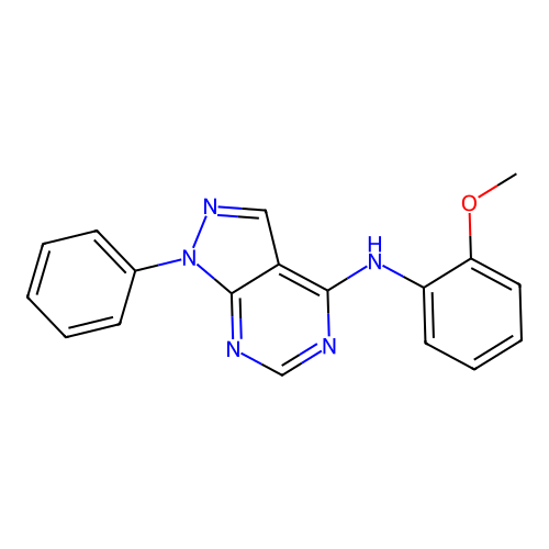 N-(2-methoxyphenyl)-1-phenyl-1H-pyrazolo[3,4-d]pyrimidin-4-amine structure