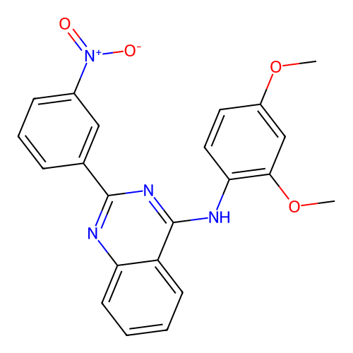 N-(2,4-dimethoxyphenyl)-2-(3-nitrophenyl)quinazolin-4-amine structure