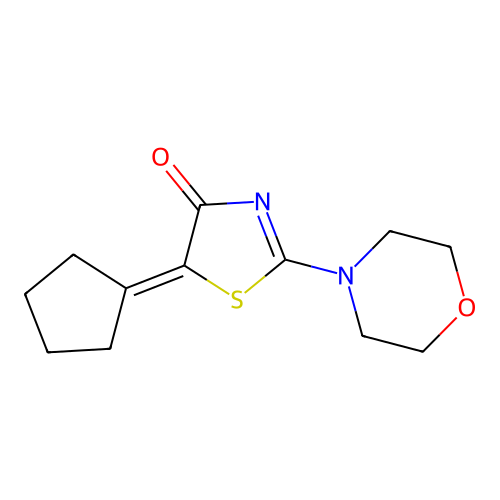 5-cyclopentylidene-2-(morpholin-4-yl)-1,3-thiazol-4(5H)-one structure