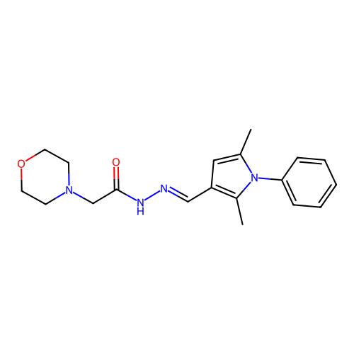 (E)-N'-((2,5-dimethyl-1-phenyl-1H-pyrrol-3-yl)methylene)-2-morpholinoacetohydrazide structure