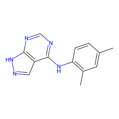 N-(2,4-dimethylphenyl)-1H-pyrazolo[3,4-d]pyrimidin-4-amine structure
