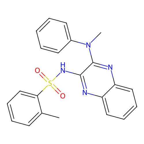 2-methyl-N-(3-(methyl(phenyl)amino)quinoxalin-2-yl)benzenesulfonamide structure