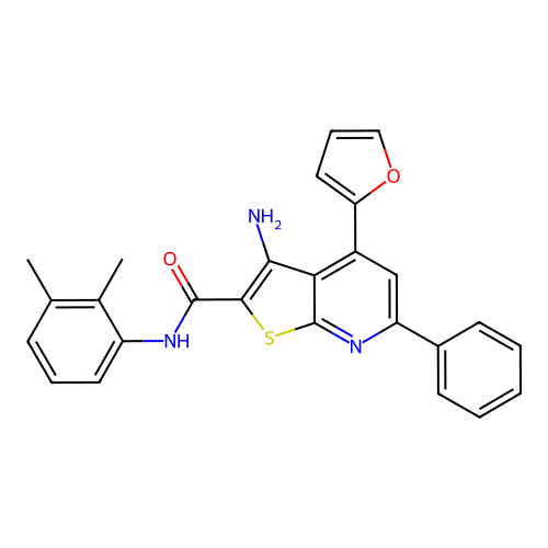 3-amino-N-(2,3-dimethylphenyl)-4-(furan-2-yl)-6-phenylthieno[2,3-b]pyridine-2-carboxamide structure