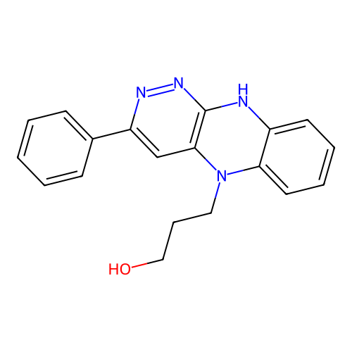 3-(3-phenylpyridazino[3,4-b]quinoxalin-5(10H)-yl)propan-1-ol structure