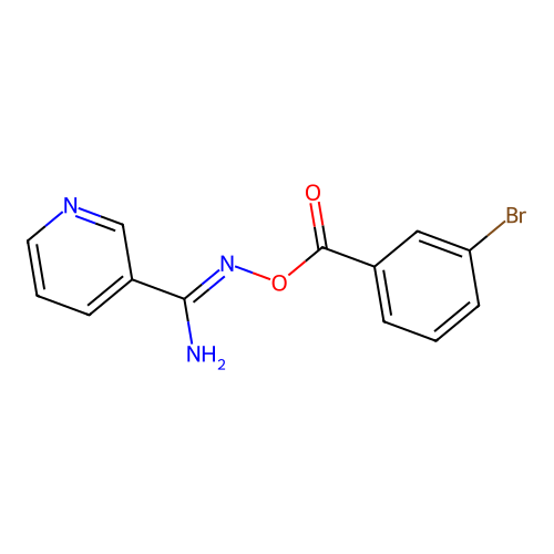 N'-{[(3-bromophenyl)carbonyl]oxy}pyridine-3-carboximidamide structure
