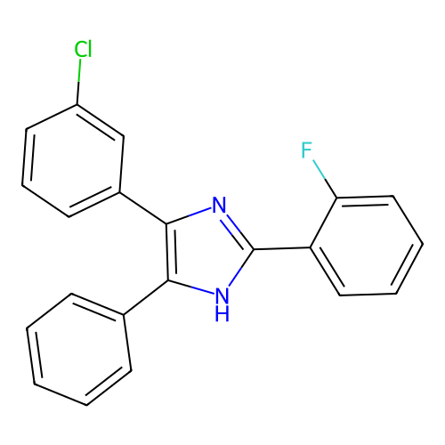 4-(3-chlorophenyl)-2-(2-fluorophenyl)-5-phenyl-1H-imidazole structure
