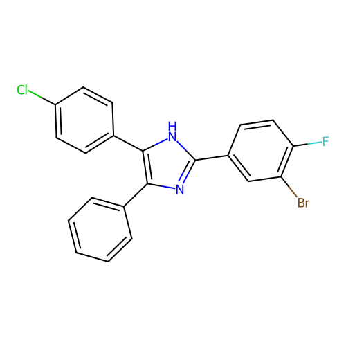 2-(3-bromo-4-fluorophenyl)-5-(4-chlorophenyl)-4-phenyl-1H-imidazole structure