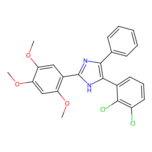 5-(2,3-dichlorophenyl)-4-phenyl-2-(2,4,5-trimethoxyphenyl)-1H-imidazole structure
