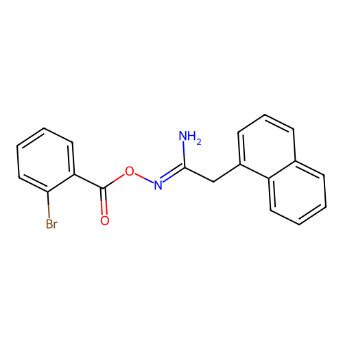 (1Z)-N'-{[(2-bromophenyl)carbonyl]oxy}-2-(naphthalen-1-yl)ethanimidamide structure