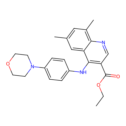 Ethyl 6,8-dimethyl-4-{[4-(morpholin-4-yl)phenyl]amino}quinoline-3-carboxylate structure